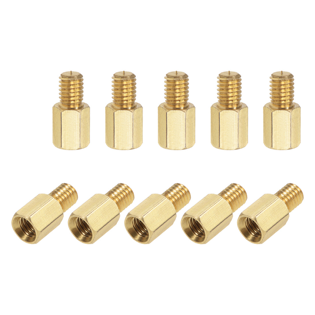 uxcell Uxcell M6 Male to Female Hex Brass Spacer Standoff 10pcs