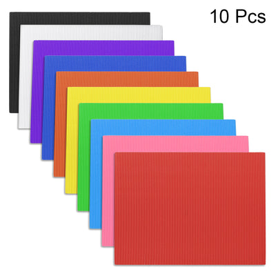 Harfington Uxcell 10pcs Corrugated Cardboard Paper Sheets,Colorful,7.87-inch  x 11.81-inch