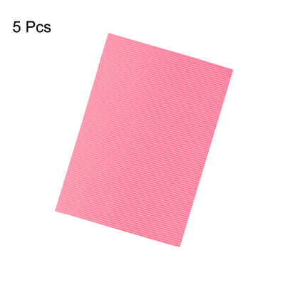 Harfington Uxcell 5pcs Corrugated Cardboard Paper Sheets,Pink,7.87-inch  x 11.100-inch