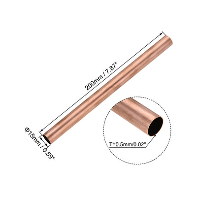 Harfington Uxcell Copper Round Tube, Seamless Straight Tubing