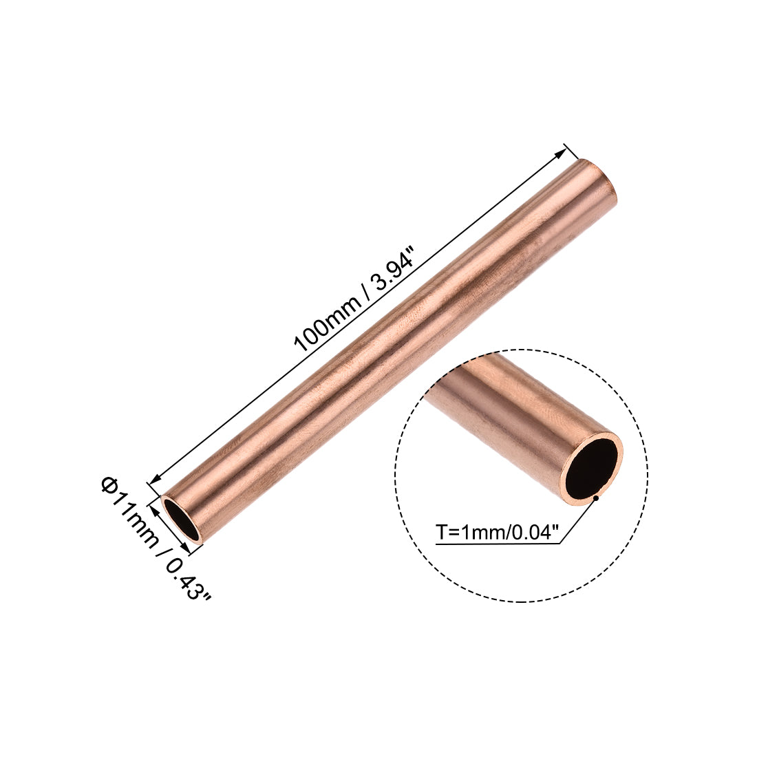 uxcell Uxcell Copper Round Tube, Seamless Straight Tubing