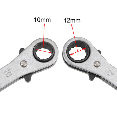 Harfington Uxcell Reversible Ratcheting Wrench,  Metric Double Box End, Cr-V