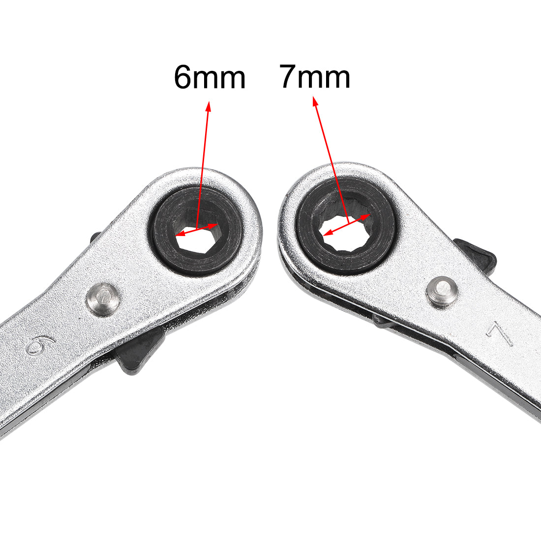 uxcell Uxcell Reversible Ratcheting Wrench,  Metric Double Box End, Cr-V