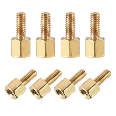 Harfington Uxcell M2.5 Male to Female Hex Brass Spacer Standoff 50pcs