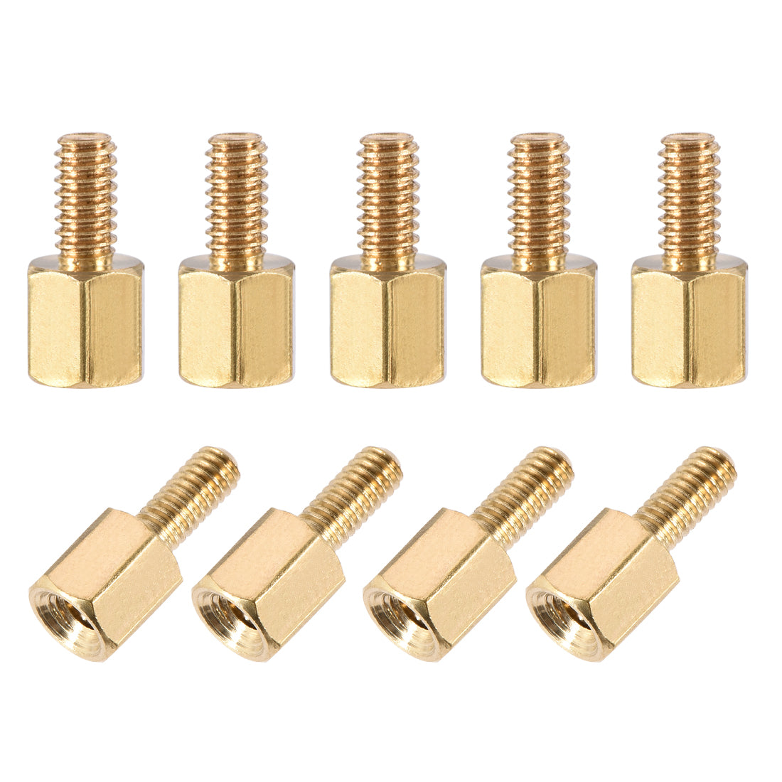 uxcell Uxcell M2.5 Male to Female Hex Brass Spacer Standoff 50pcs