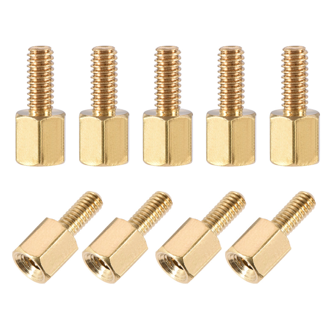 uxcell Uxcell M2.5 Male to Female Hex Brass Spacer Standoff 50pcs