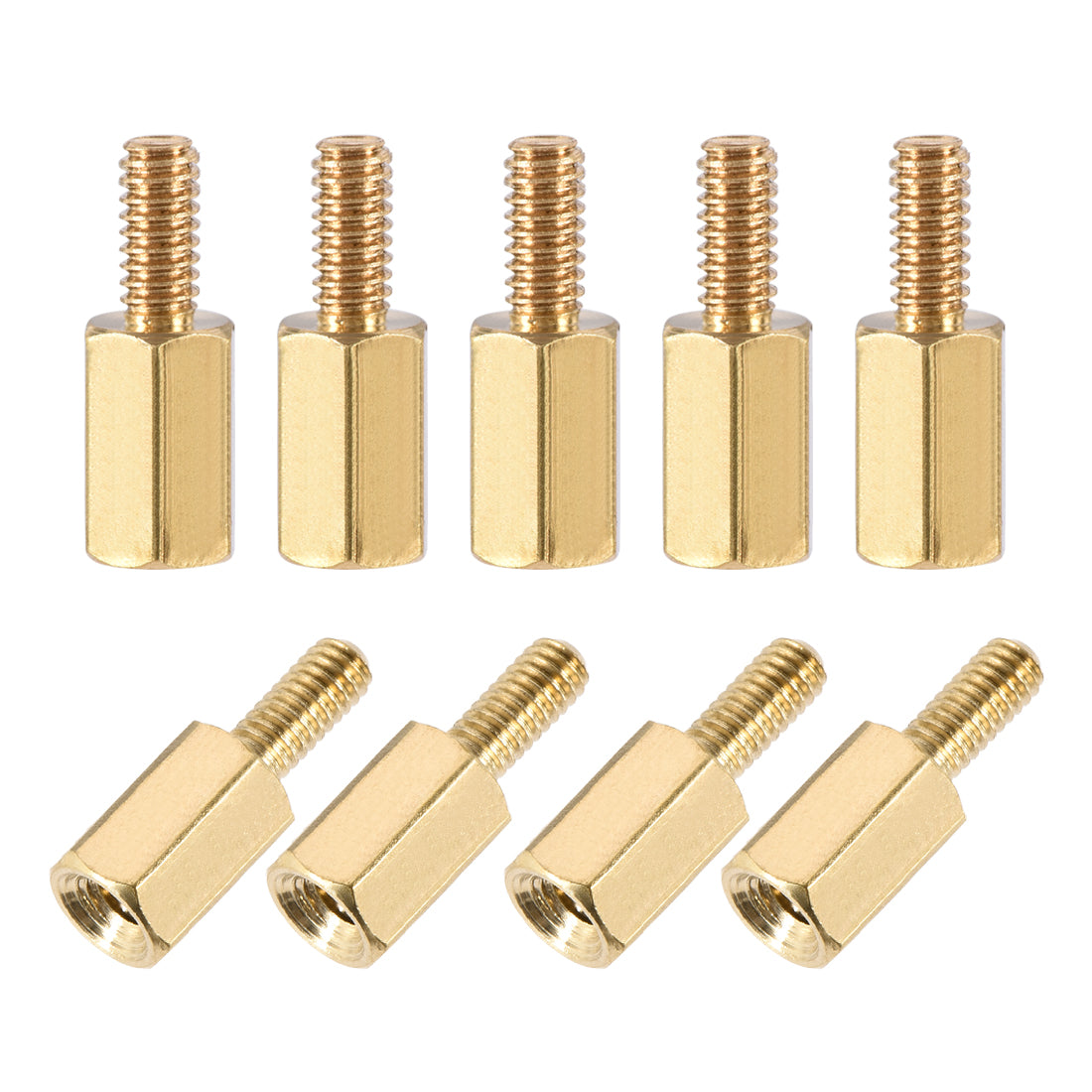 uxcell Uxcell M2.5 Male to Female Hex Brass Spacer Standoff 50pcs