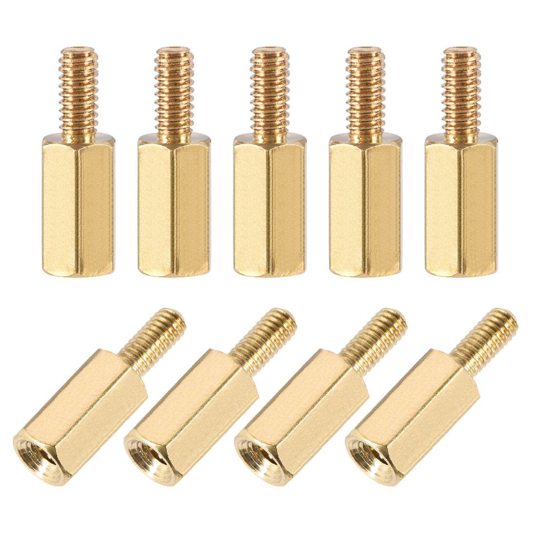 uxcell Uxcell M2.5 Male to Female Hex Brass Spacer Standoff 50pcs