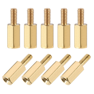 Harfington Uxcell M2.5 Male to Female Hex Brass Spacer Standoff 50pcs