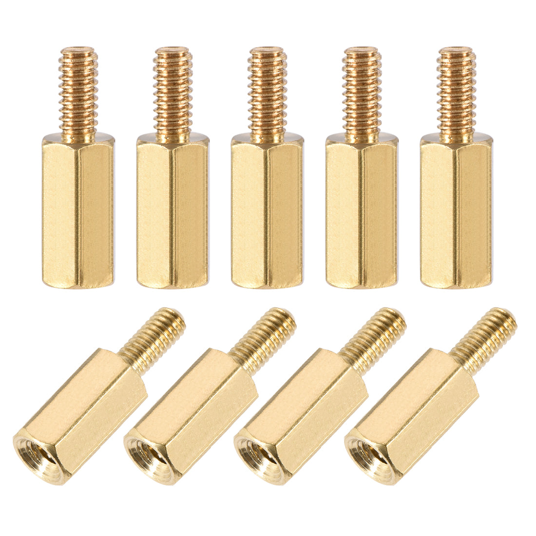 uxcell Uxcell M2.5 Male to Female Hex Brass Spacer Standoff 50pcs