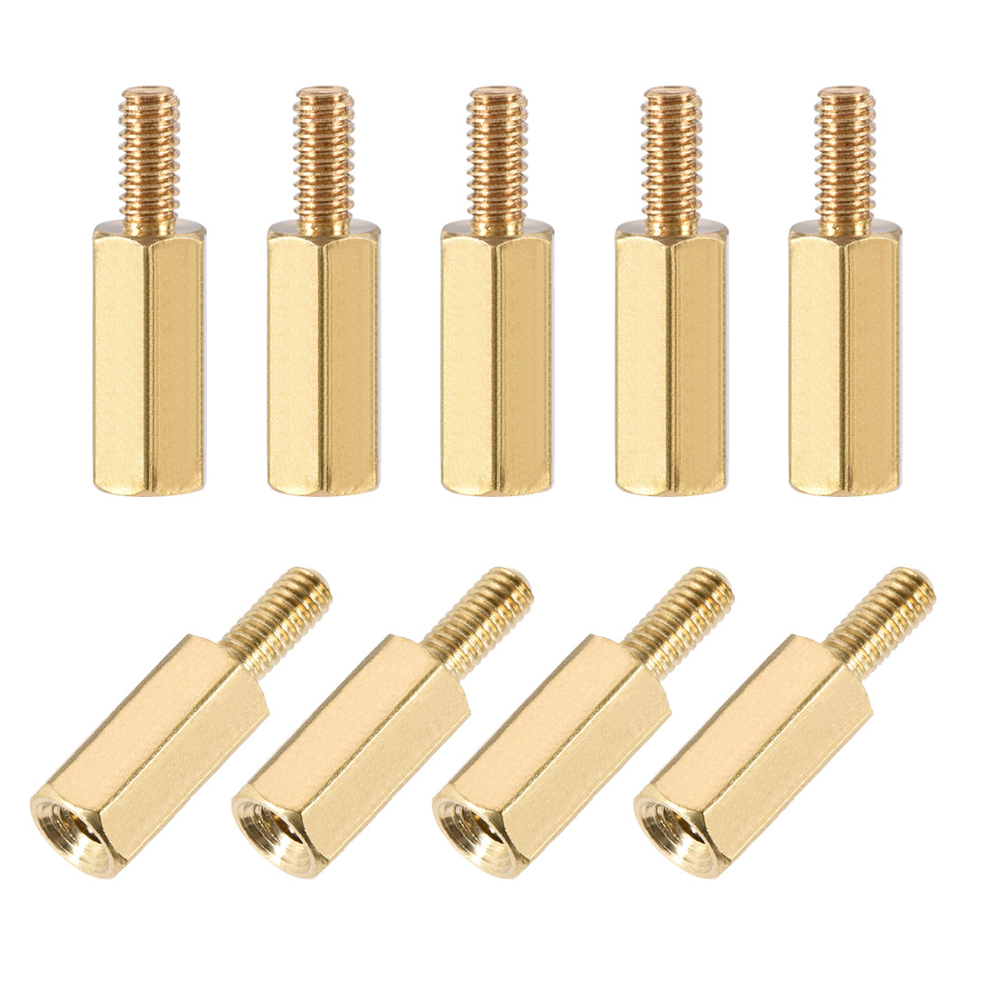 uxcell Uxcell M2.5 Male to Female Hex Brass Spacer Standoff 50pcs