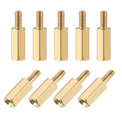 Harfington Uxcell M2.5 Male to Female Hex Brass Spacer Standoff 50pcs