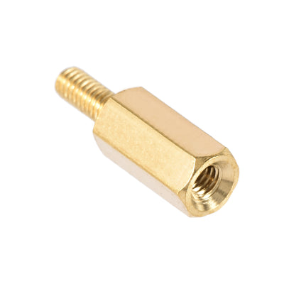 Harfington Uxcell M2.5 Male to Female Hex Brass Spacer Standoff 50pcs