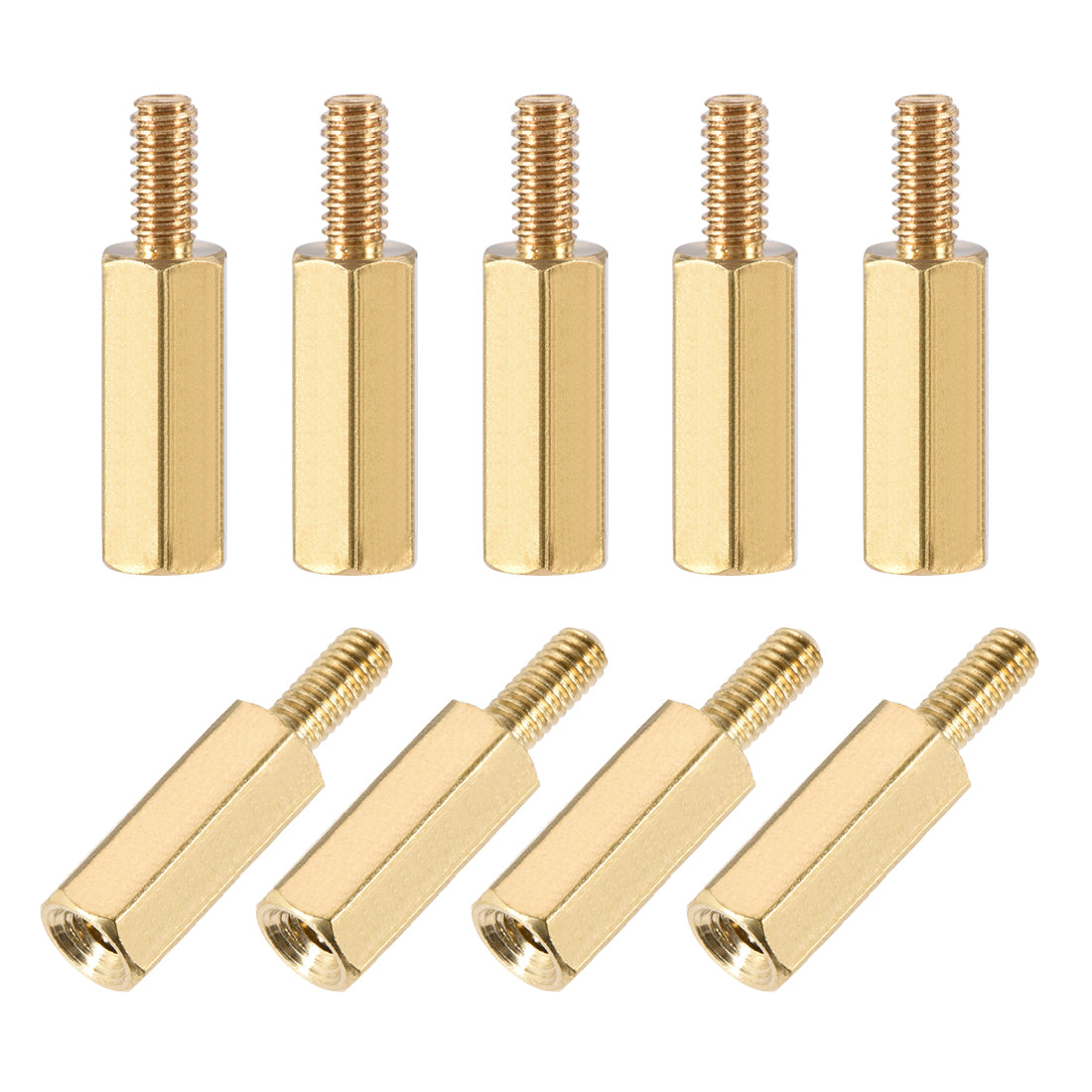 uxcell Uxcell M2.5 Male to Female Hex Brass Spacer Standoff 50pcs