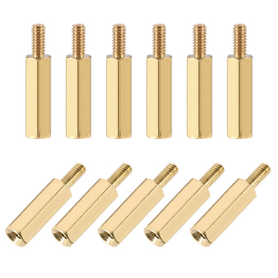 Harfington Uxcell M2.5 Male to Female Hex Brass Spacer Standoff 50pcs