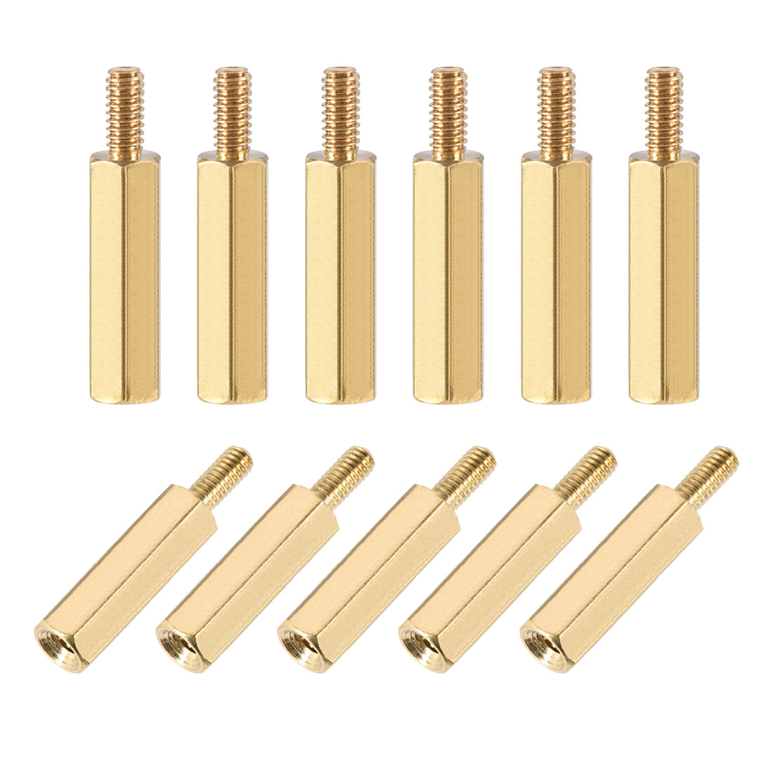 uxcell Uxcell M2.5 Male to Female Hex Brass Spacer Standoff 50pcs