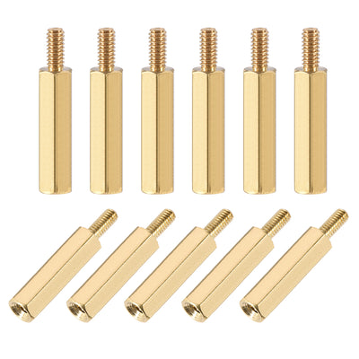 Harfington Uxcell M2.5 Male to Female Hex Brass Spacer Standoff 50pcs