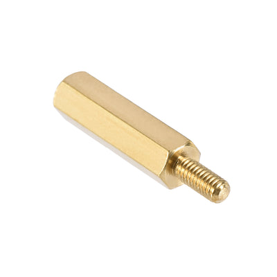 Harfington Uxcell M2.5 Male to Female Hex Brass Spacer Standoff 50pcs