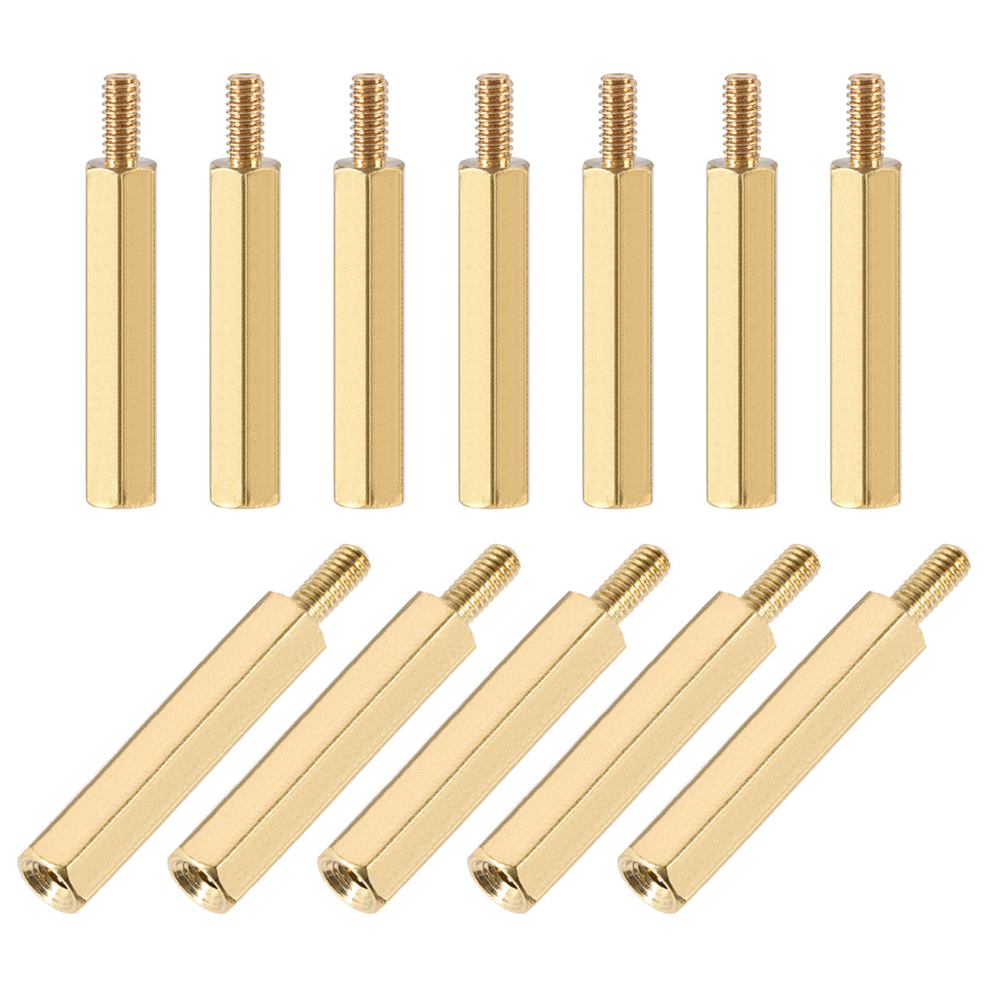 uxcell Uxcell M2.5 Male to Female Hex Brass Spacer Standoff 50pcs