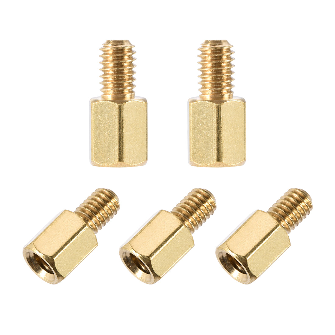 uxcell Uxcell M4 Male to Female Hex Brass Spacer Standoff 5pcs