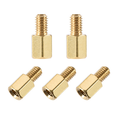 Harfington Uxcell M4 Male to Female Hex Brass Spacer Standoff 5pcs