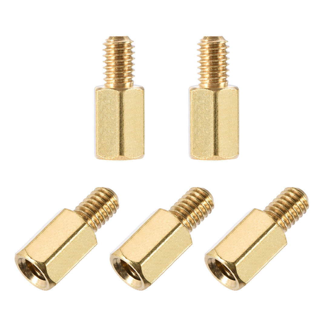 uxcell Uxcell M4 Male to Female Hex Brass Spacer Standoff 5pcs