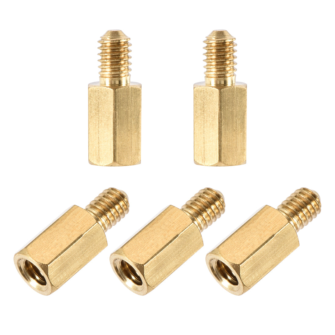 uxcell Uxcell M4 Male to Female Hex Brass Spacer Standoff 5pcs