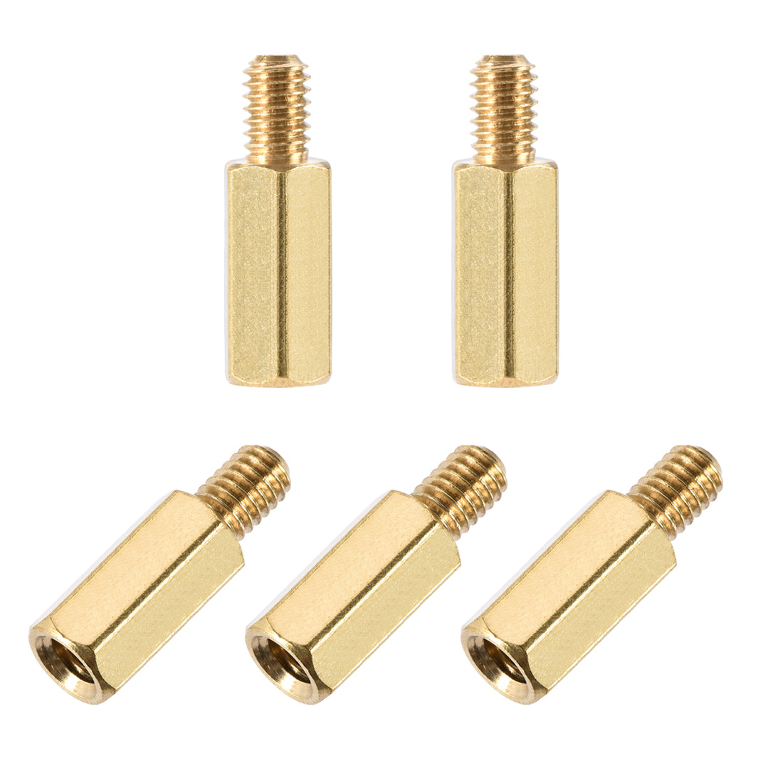 uxcell Uxcell M4 Male to Female Hex Brass Spacer Standoff 5pcs