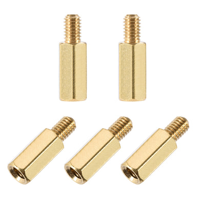 Harfington Uxcell M4 Male to Female Hex Brass Spacer Standoff 5pcs