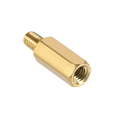 Harfington Uxcell M4 Male to Female Hex Brass Spacer Standoff 5pcs