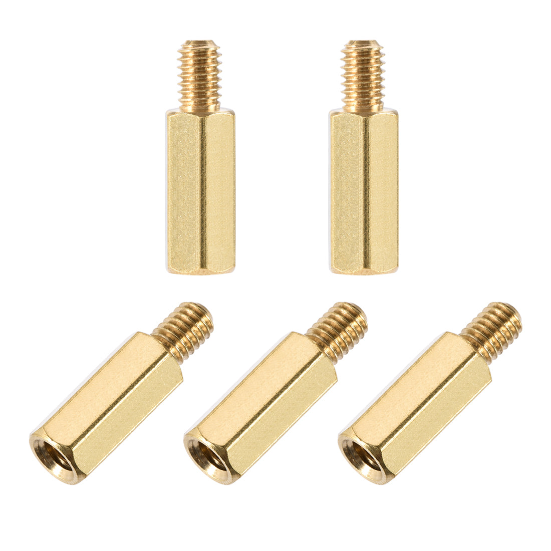 uxcell Uxcell M4 Male to Female Hex Brass Spacer Standoff 5pcs