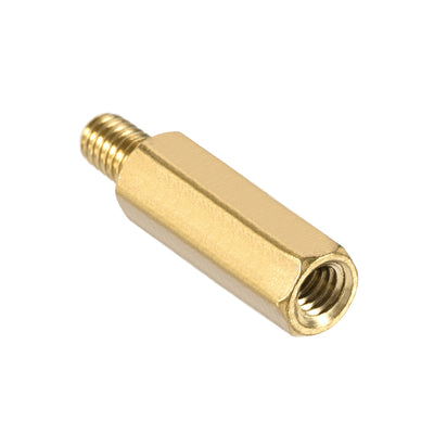 Harfington Uxcell M4 Male to Female Hex Brass Spacer Standoff 5pcs