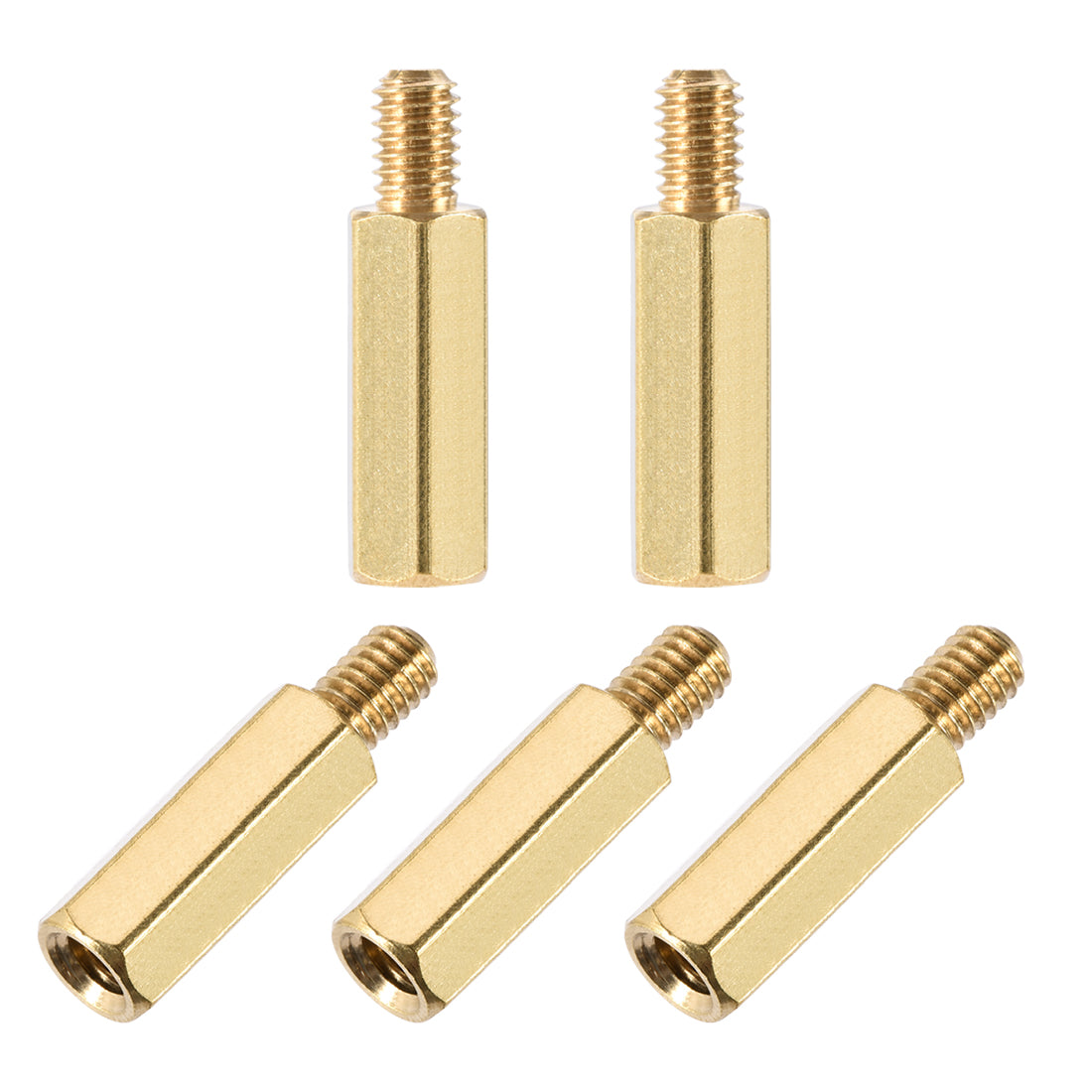 uxcell Uxcell M4 Male to Female Hex Brass Spacer Standoff 5pcs