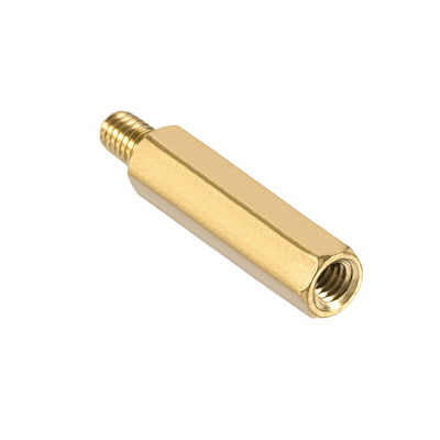 Harfington Uxcell M4 Male to Female Hex Brass Spacer Standoff 5pcs