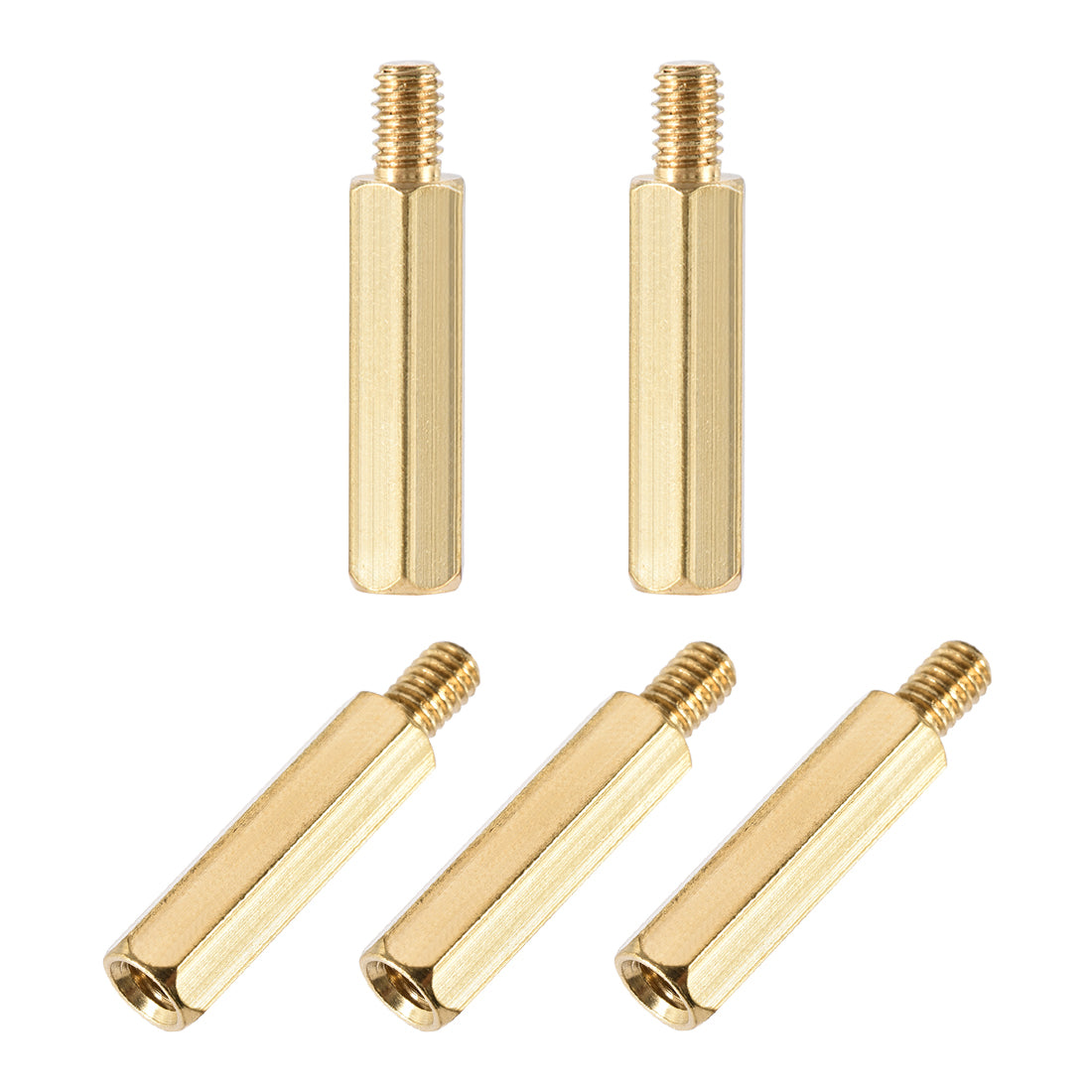 uxcell Uxcell M4 Male to Female Hex Brass Spacer Standoff 5pcs