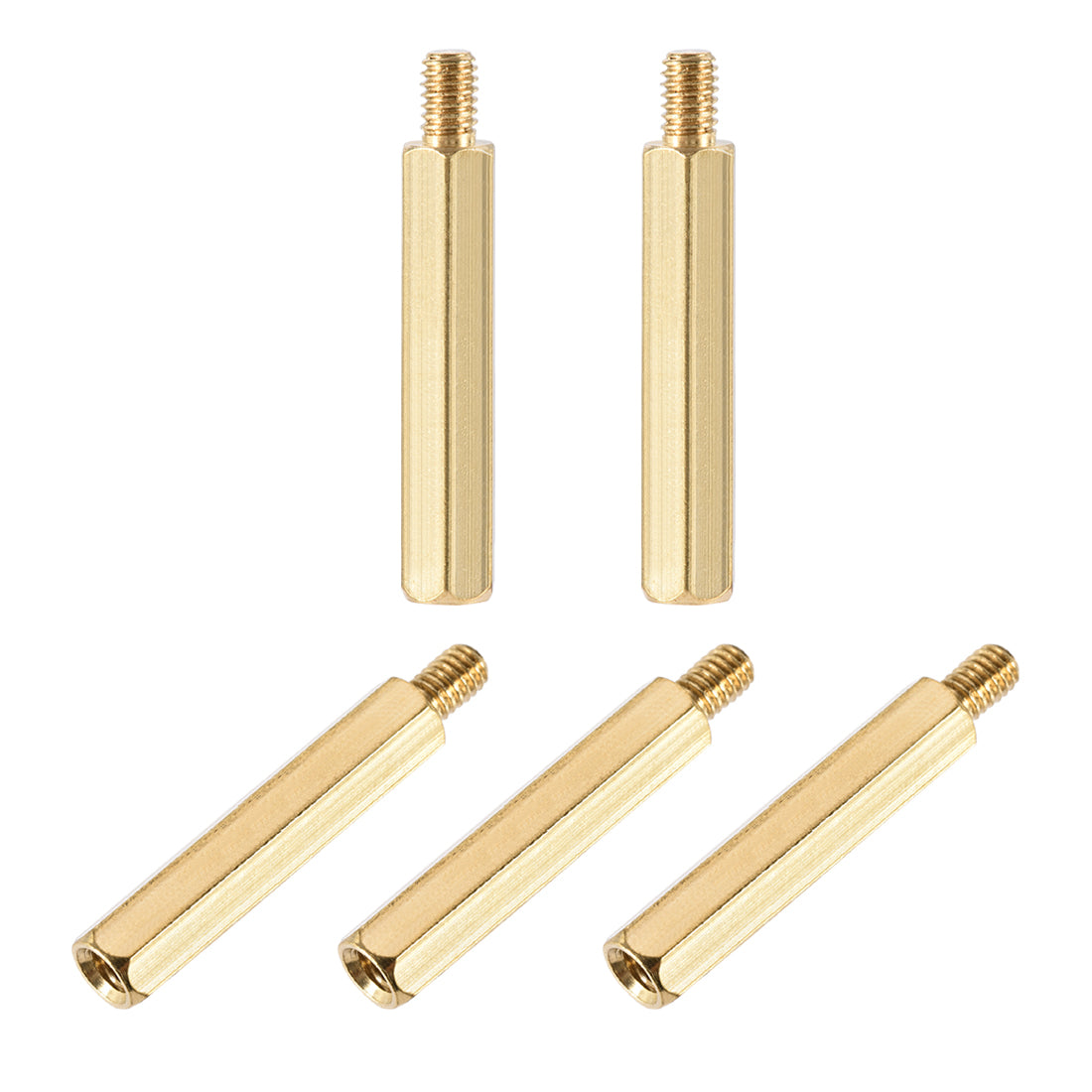 uxcell Uxcell M4 Male to Female Hex Brass Spacer Standoff 5pcs