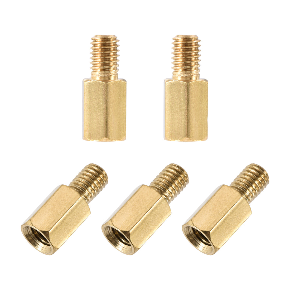 uxcell Uxcell M5 Male to Female Hex Brass Spacer Standoff 5pcs