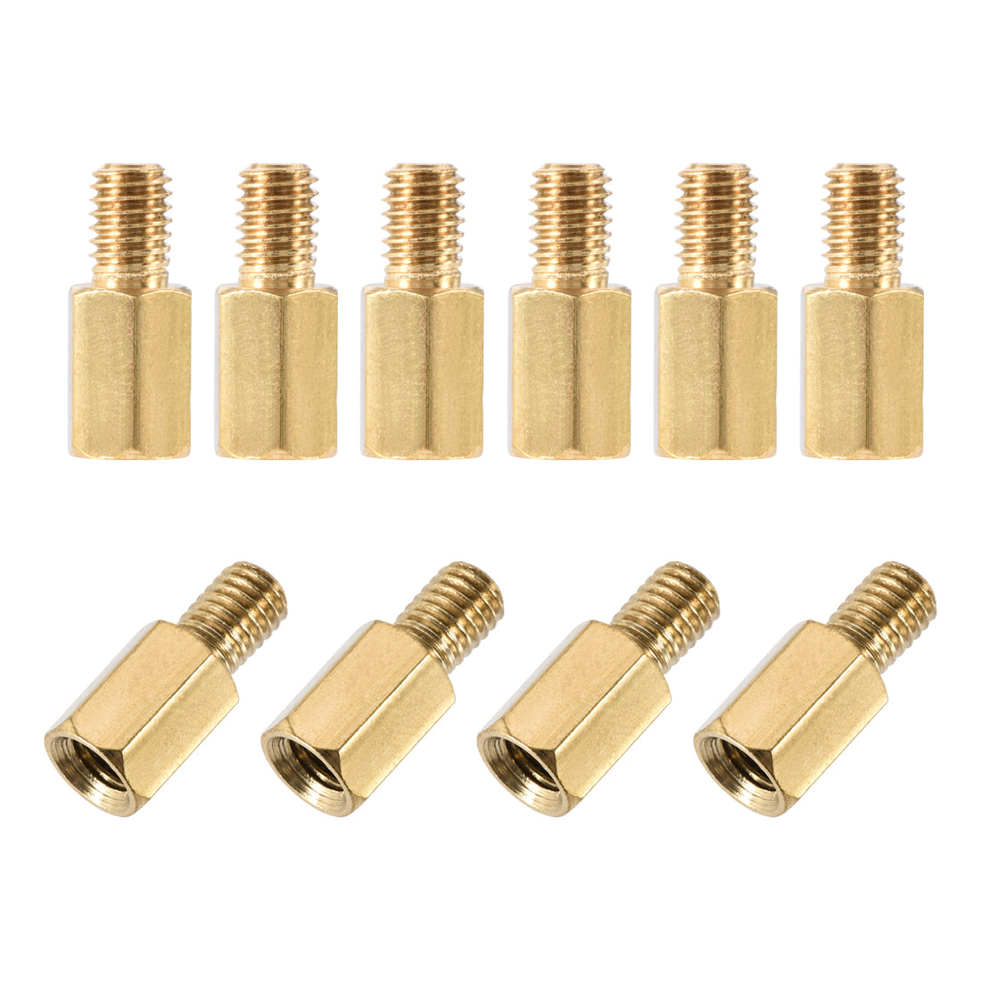 uxcell Uxcell M5 Male to Female Hex Brass Spacer Standoff 10pcs