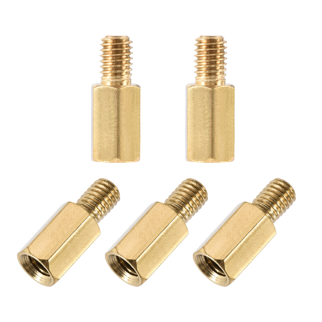 uxcell Uxcell M5 Male to Female Hex Brass Spacer Standoff 5pcs