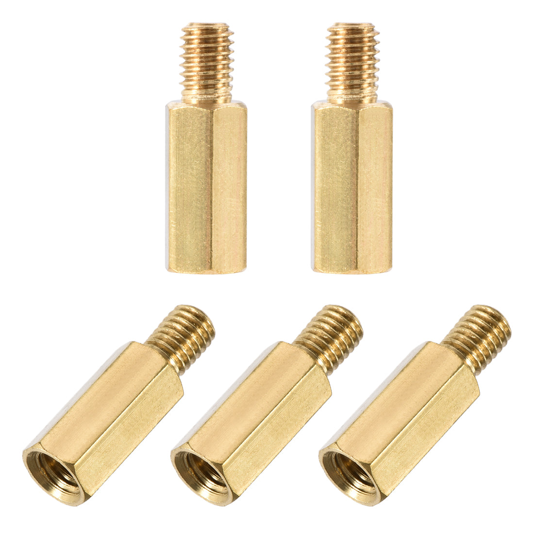 uxcell Uxcell M5 Male to Female Hex Brass Spacer Standoff 5pcs