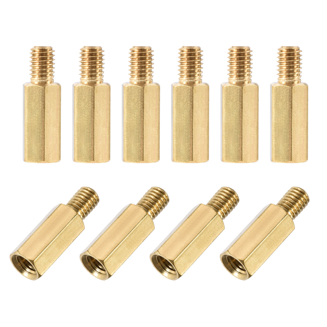 uxcell Uxcell M5 Male to Female Hex Brass Spacer Standoff 10pcs