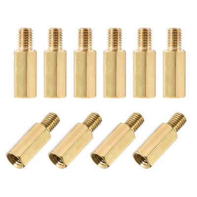 Harfington Uxcell M5 Male to Female Hex Brass Spacer Standoff 10pcs