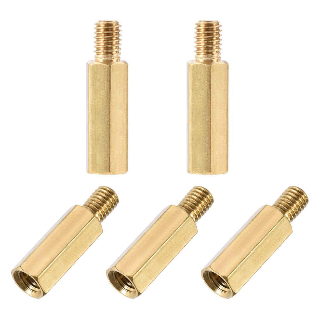 uxcell Uxcell M5 Male to Female Hex Brass Spacer Standoff 5pcs