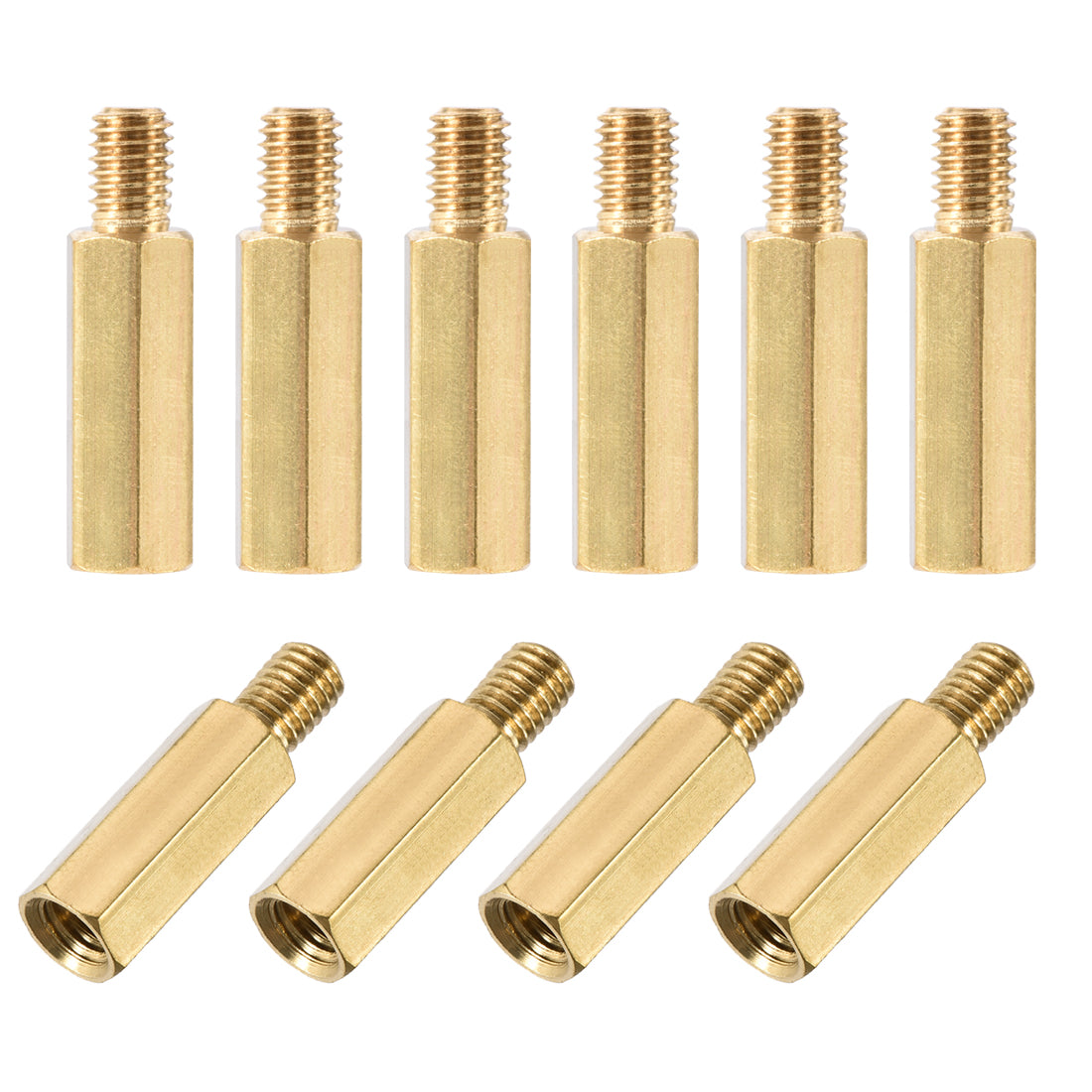 uxcell Uxcell M5 Male to Female Hex Brass Spacer Standoff 10pcs