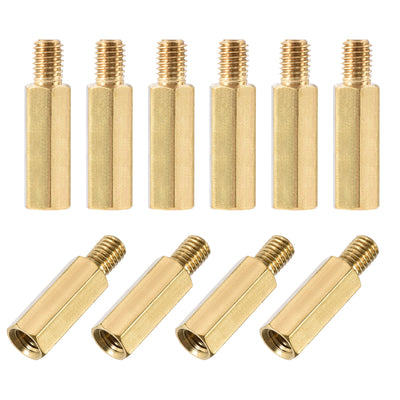 Harfington Uxcell M5 Male to Female Hex Brass Spacer Standoff 10pcs