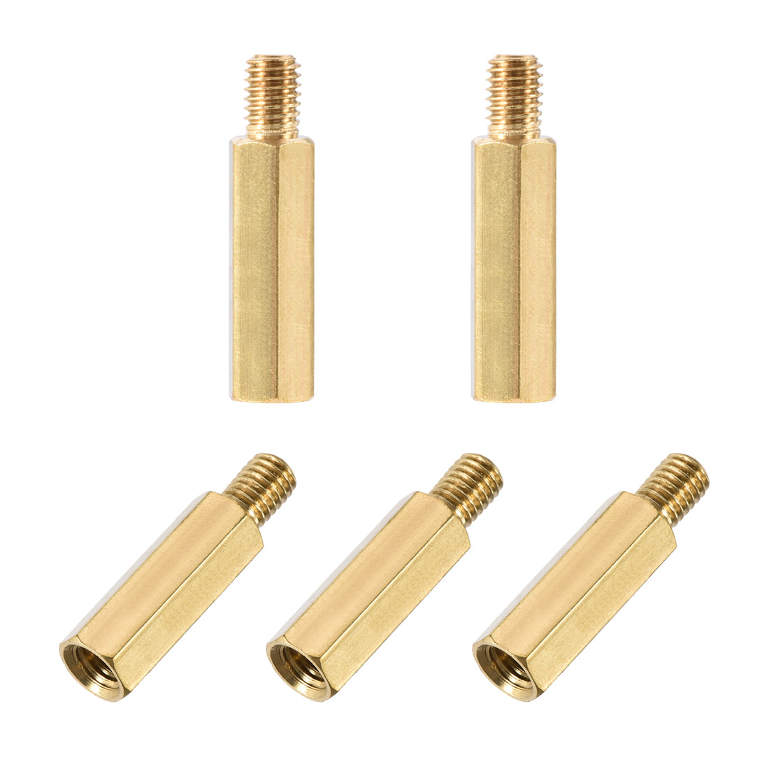 uxcell Uxcell M5 Male to Female Hex Brass Spacer Standoff 5pcs