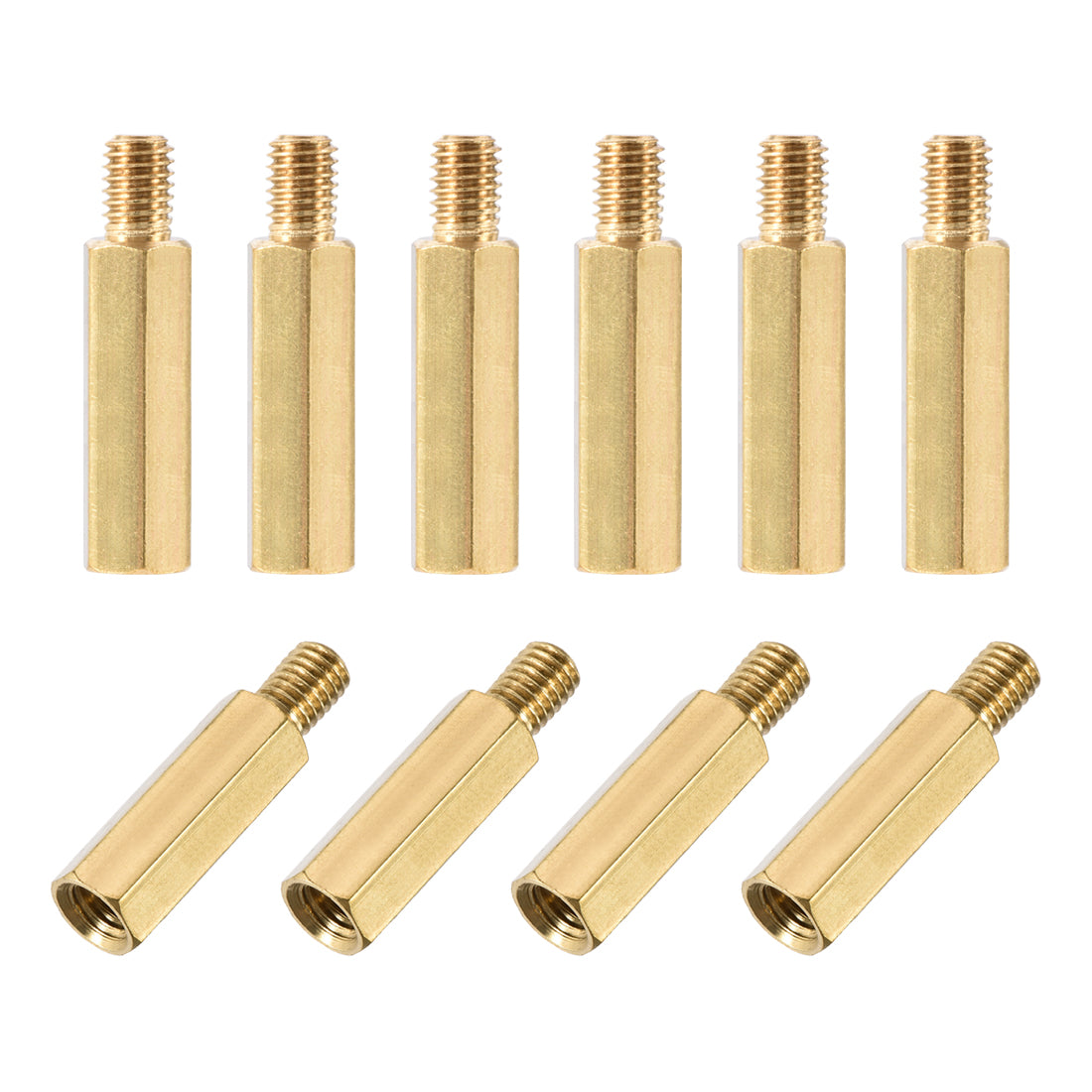 uxcell Uxcell M5 Male to Female Hex Brass Spacer Standoff 10pcs