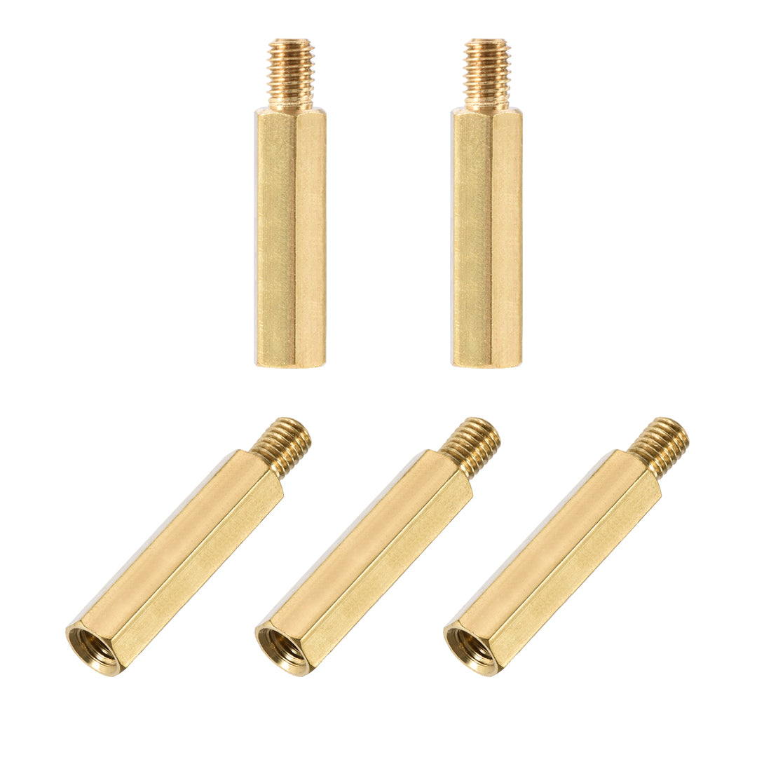 uxcell Uxcell M5 Male to Female Hex Brass Spacer Standoff 5pcs