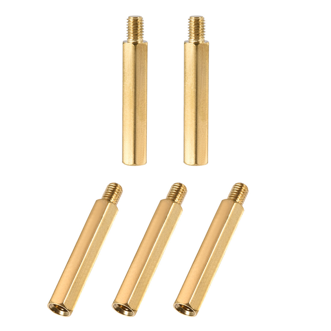 uxcell Uxcell M5 Male to Female Hex Brass Spacer Standoff 5pcs