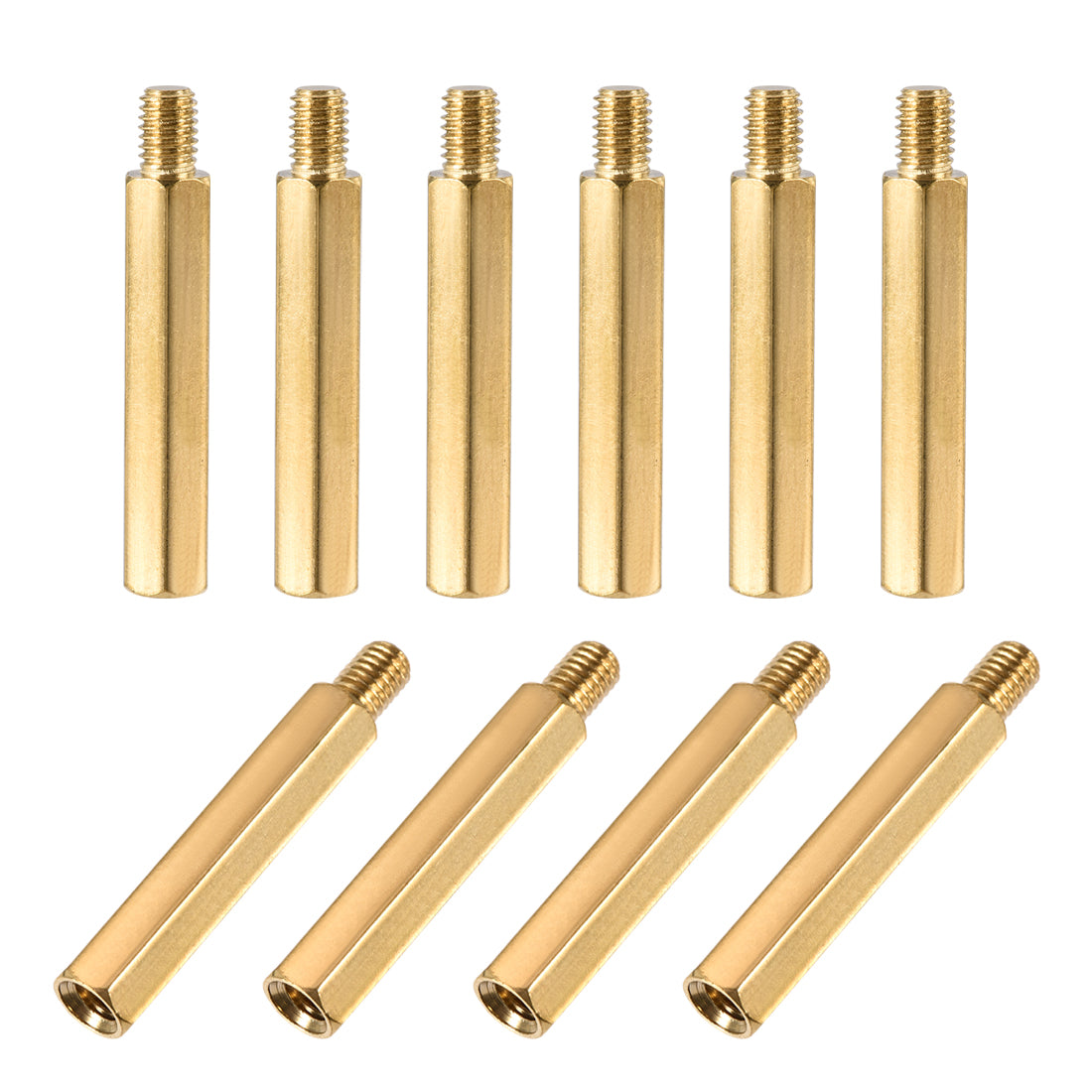 uxcell Uxcell M5 Male to Female Hex Brass Spacer Standoff 10pcs